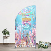 Lofaris Dive In A 5 Mermaid Birthday Glitter Half Moon Arch Backdrop